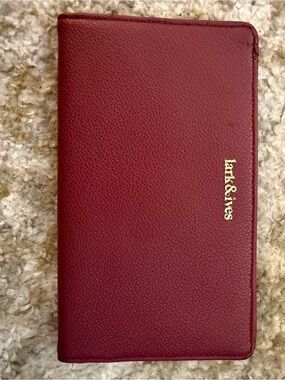 Lark & Ives Burgundy Continental Wallet 7” x 4”